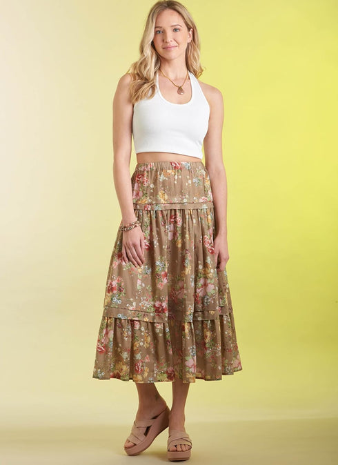 Simplicity Misses' Pull-on Skirt in Three Lengths Sewing Pattern Packet, Code S9750, Sizes 8-10-12-14-16, Multicolor...
