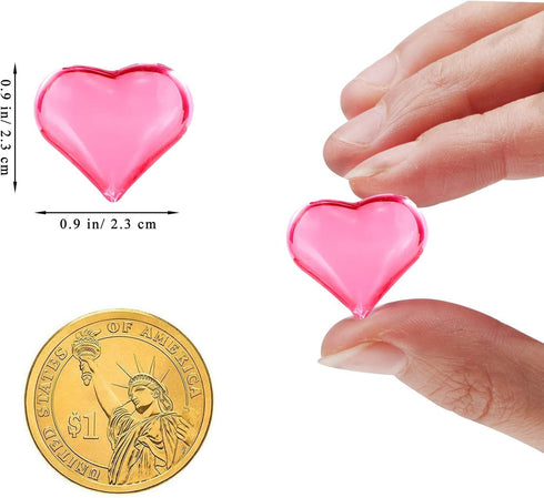 Fangoo 220 Pieces Pink Acrylic Heart Flat Back Heart Gems for Valentine's Day Decorations, Vase Filler, Table Scatter Decoration, Wedding Decorati...