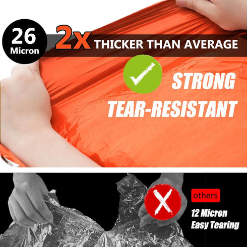 Frelaxy Emergency Blanket 2-Pack/4-Pack, Extra-Thick Extra-Large Space Blankets with Whistles, Storage Pouchs, and EVA case...