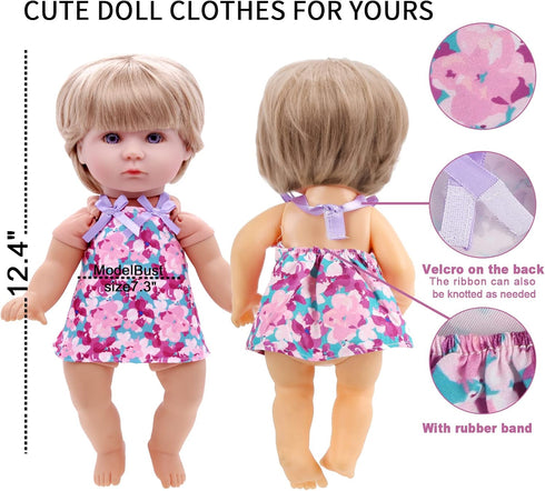 Girl Doll Clothes and Accessories 6 Sets Doll Clothes for 12 Inch Dolls Alive-Baby Doll Clothes Dress Pajamas Lovely Baby Doll Outfits Accessories...