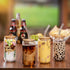 Drinking Glasses with Bamboo Lids and Glass Straw 4pcs Set - 16oz Can Shaped Cups, Beer Glasses, Iced Coffee Cute Tumbler Cup, Ideal for Cocktail,...