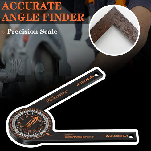 Aluminum Miter Saw Protractor - 7” Miter Saw Protractor with Precision Laser Scales for Crown Molding - Rust Proof Woodworking Cutting Guide Tool ...