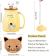 BigNoseDeer Tea Cup With Infuser and Lid Ceramic Coffee Mug Kawaii Cat Mug Cute Mugs Tea Mug Cute Cool Preppy Stuff Cat Gifts Birthday Gifts Cute ...