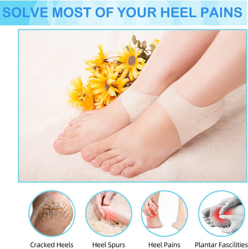 Wonderwin Gel Heel Cups,Breathable Heel Protectors for Cracked Heels, Heel Spurs, Plantar Fasciitis,Medical-Grade Heel Cups for Men & Women's Heel...