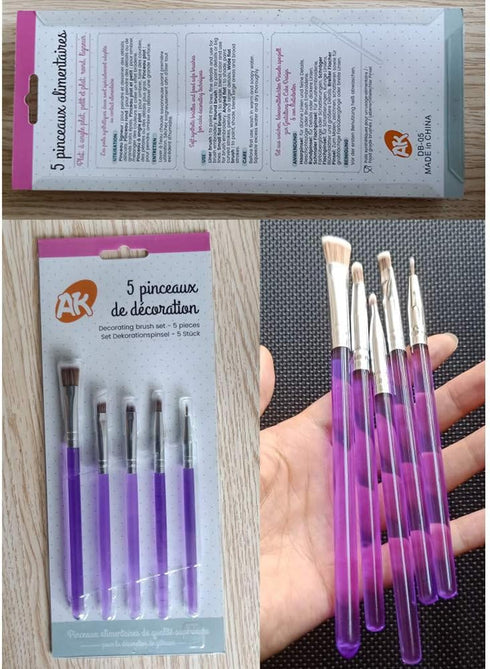 AK ART KITCHENWARE Sugar Cookie Brushes Set Gum Paste Flower Tools Fondant Cake Decorating Supplies Bakeware Kitchen Utensil Bakery Tools (Set of ...