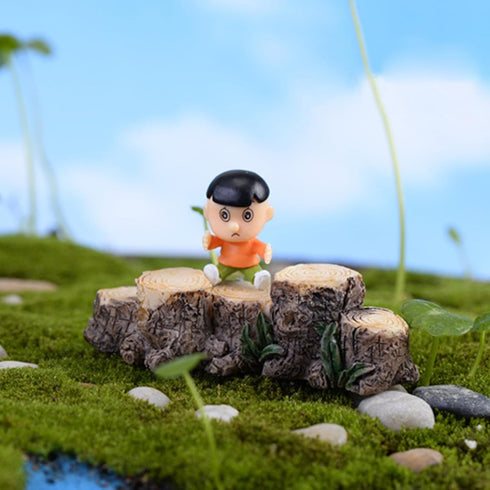 1Pc Brown Yard and Garden Decor Miniature Resin Stump Micro Landscape Fairy Garden Mini Ornament Dollhouse Decor Garden Sculptures and Statues...