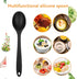 2 PCS Silicone Serving Spoons for Cooking, 7.8 Inch Soup Spoons and Slotted Spoons Set Mixing Spoon Nonstick Silicone Kitchen Cooking Utensils Sma...