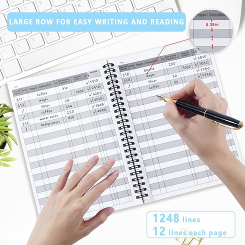 CASMONAL A5 Big Checkbook Register, Check Registers for Personal, Check Book Register & Debit Card Transaction Notebook, Checking Account Register...