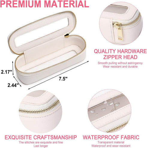 Clear Makeup Bag Portable Brush Bag transparent Travel Cosmetic Case Clear Toiletry Makeup Bag with Zipper for Women (B/White,slim)...