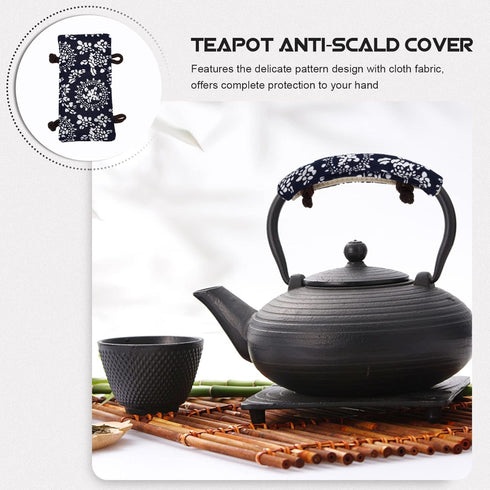 Pot Holders Teapot Handle Holder Cloth Tea Pot Handle Cover - Non Slip Pot Holder Sleeve Teakettle Handle Sleeve for Home Kicthen (Blue) Pan Handl...