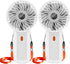 2 Pack Portable Handheld Fan, Mini Hand Held Fan, 6-15H Cooling Small Personal Fan, 180° Foldable Mini Desk Fan with 4 Quiet Speed, Neck Fan w/Lan...