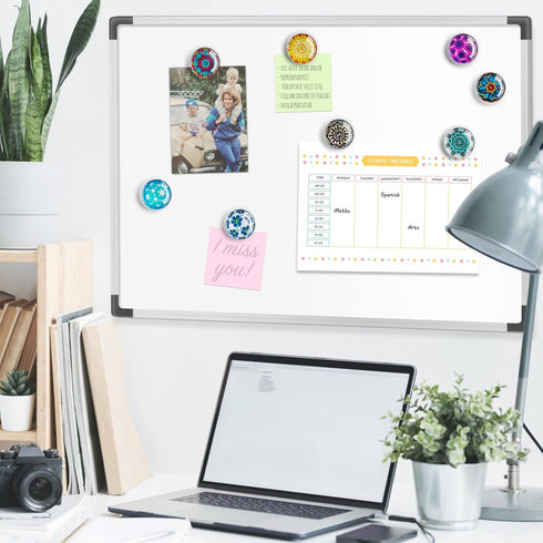 FINDMAG 12 Pcs Glass Fridge Magnets, Cute Fridge Magnet Sticker, Strong Refrigerator Magnets Heavy Duty, Small Magnets for Whiteboard, Classroom, ...