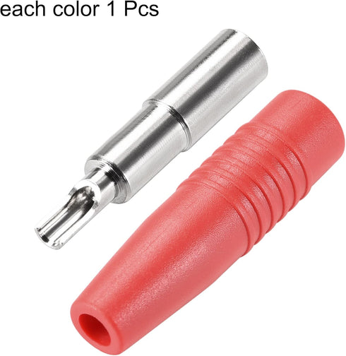 uxcell 4mm Speaker Female Banana Plugs Jack Socket Connectors 10A Red Black 2pcs...