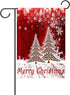 Merry Christmas Tree Red Garden Flag Winter Snowflake Double Sided Flags 12" x 18", Xmas Rustic Winter Snow Holiday New Year Small Garden Flag Ban...