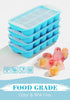 DOQAUS Ice Cube Tray with Lid and Bin, 4 Pack Ice Trays for Freezer, Easy Ice Pop Out Silicone Ice Cube Trays for Freezer with Cover, Stackable St...