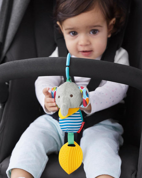 Skip Hop Bandana Buddies Baby Activity Chime & Teether Stroller Toy, Elephant...