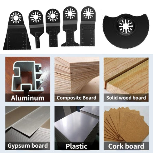 6Pcs Standard Oscillating Saw Blade High Carbon Steel Multi tools Saw Blades Power Tools Cutter for Plastic, Wood and Soft Metals...