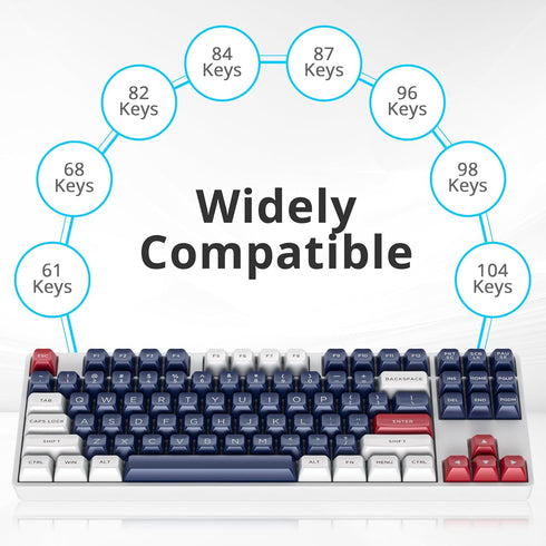 GTSP 150-Keys ASA Profile Keycaps Double Shot PBT Keycap 75 Percent ISO/ANSI Layout for 108 104 87 82 68 61 MX switches Mechanical Keyboard(Snow A...