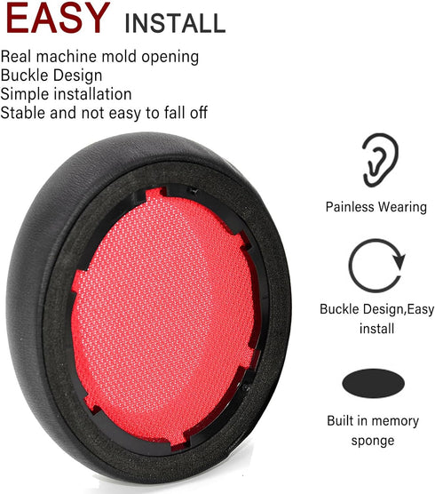 Life Q10 Ear Pads Replacement Ear Cushion Foam Soft Earpads Compatible with Anker Soundcore Life Q10 / Q10 BT Headphones Ear Cushion (Black/Red).....