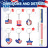 48 Pcs Independence Day Metal Ballpoint Pens American Flag Keychain Set Gold Retractable School Pens USA Flag Key Chains Office Patriotic 4th of J...