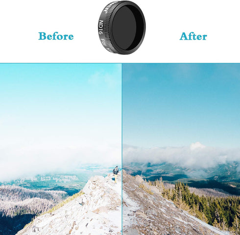 Neewer DJI Mavic Air Lens Filter Kit - 3 Pieces Pro Neutral Density Filters ND4, ND8, ND16 Filter, Made of Multi Coated Waterproof Aluminum Alloy ...