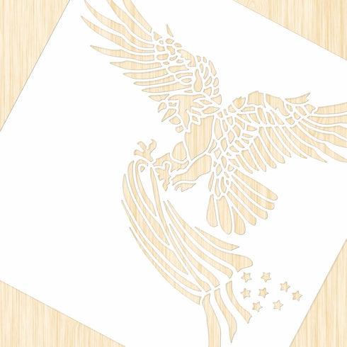 Eagle Wall Stencils Bird Large Stencils for Painting 12x12" Square Reusable Stencils Tile Stencil for Crafts Painting on Wood Paper Canvas Furnitu...