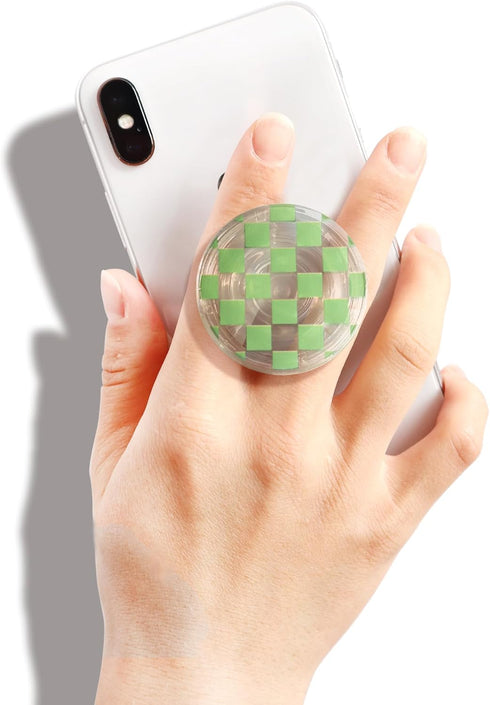 Trendy Checkerboard Phone Grip - Sleek, Expandable, Collapsible - Non-Slip, Durable, Universal Fit - Ideal for Style-Conscious Users (Green)...