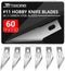 60 Pack Exacto Knife Blades 11, Craft Knife Blades Replacement, Exacto Blade 11, Hobby Knife Blade Refills for Art, Craft, Scrapbooking, Cutting, ...