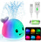 2024 Upgraded Baby Bath Toys, Rechargeable Light Up Bath Toys for Kids 1-3 Babies 6-12 12-18 Months, Whale Sprinkler Spray Fountain Water Pool Bat...