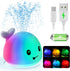 2024 Upgraded Baby Bath Toys, Rechargeable Light Up Bath Toys for Kids 1-3 Babies 6-12 12-18 Months, Whale Sprinkler Spray Fountain Water Pool Bat...