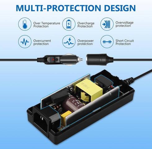 AC to DC Converter 100V-240V to 12V 5A 60W Car Cigarette Lighter Socket AC/DC Power Adapter for Car Fan, Car MP3, Car Devices Under 60W...