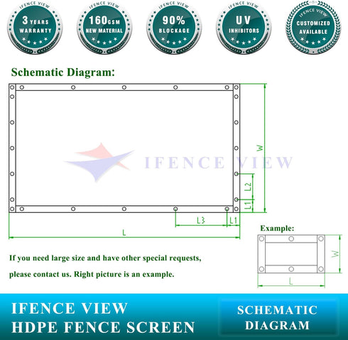 Ifenceview 4'x5' to 4'x50' Brown Shade Cloth/Fence Privacy Screen Fabric Mesh Net for Construction Site, Yard, Driveway, Garden, Railing, Canopy, ...
