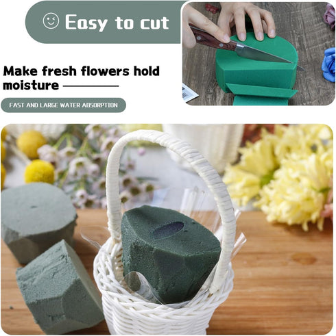 SupKing 8 Pcs Floral Foam Blocks 3.15" Round Green Wet Dry Flower Foam Florist Plant Foam for Fresh Artificial Flower Arrangements...