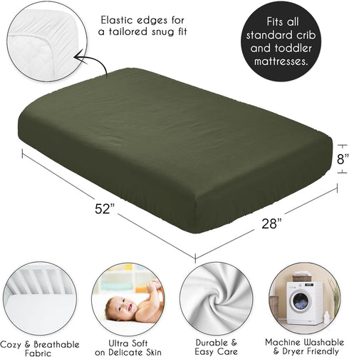 Sweet Jojo Designs Solid Dark Green Baby or Toddler Fitted Crib Sheet for Woodland Camo Collection...