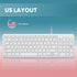 Perixx PERIBOARD-213W Wired Quiet USB Scissor Keyboard - 14.45x4.76x0.70 Inches - Compact Design with Number Pad - White - US English (PERIBOARD-2...