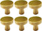 6X Dia.22mm(0.87") Solid Brass Drawer Knob Round Golden Kitchen Cabinet Pull Decorative Hardware Small Dresser Handle...