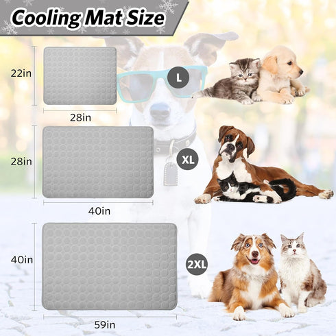Pet Dog Cooling Bed Mats,Self Cooling Pet Dog Cool Mat Pads for Dogs Cats Indoor and Outdoor (Grey, X-Large)...