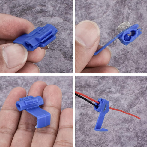 60Pcs Solderless Quick Splice Wire Connectors 18-14 AWG Splice Connector Snap Electrical Wire Connector Cold Pressed Insulated Electric Wire Splic...