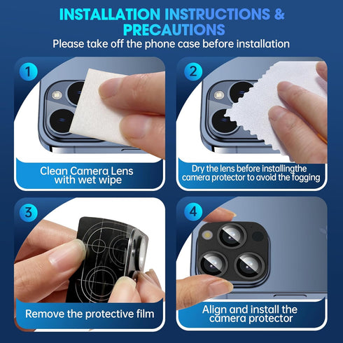 Camera Lens Protector for iPhone 15 Pro / 15 Pro Max, 3D Alloy Metal and Tempered Glass Camera Screen Protector, Full Coverage Protection, 1 Pack ...