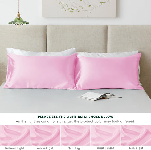 Love's cabin King Size Satin Pillowcase Set of 2, Similar to Silk Pillow Cases, Satin Cooling Pillow Covers for Hair and Skin with Envelope Closur...