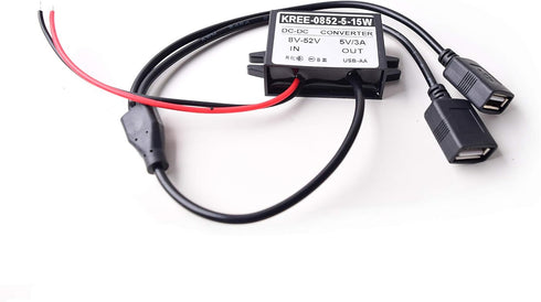 Auto Vehicle Direct Wire Charger, 12V 24V to 5V Dual USB Charging Cable, Car Hard Wired Step Down Converter Power Supply for Dash Camera Car DVR G...