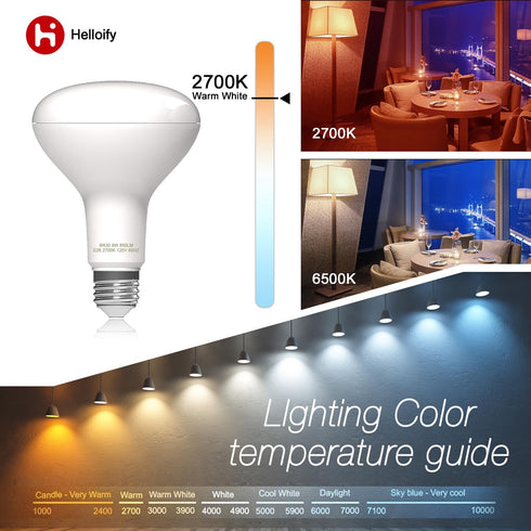 BR30 LED Flood Light Bulb, 9W, 65W Equivalent, 2700K Soft White Light, Energy Saving Lamp for Office/Home, Non-dimmable, E26 Screw Base, 6PCS...