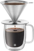 ZWILLING Pour Over Coffee Maker, 16 oz, 1-4 cups, 18/10 Stainless Steel Sustainable and Reusable Filter, Easy-To-Grip Handle with Anti-Slip Bottom...