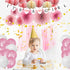 Baby Shower Theme Party Decorations It's a Boy and It's a Girl Banner Pink and Blue Balloons DIY Handmade Paper Flower Fans Honeycomb Balloons For...