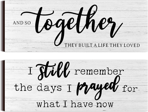 I Still Remember The Days I Prayed Modern Farmhouse Decor Rustic Wood Sign and So Together They Built a Life They Loved Rustic Wood Family Wooden ...