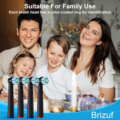 8 Pack Replacement Toothbrush Heads Compatible with Oral b Electric Toothbrush (4 Black)...