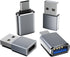 USB to USB C Adapter 4 Pack,?2*Type C Female to A Male Charger Converter?&?2*USB C Male to USB Female?OTG Adapter for iPhone 15 Pro Max 14 13 12,A...