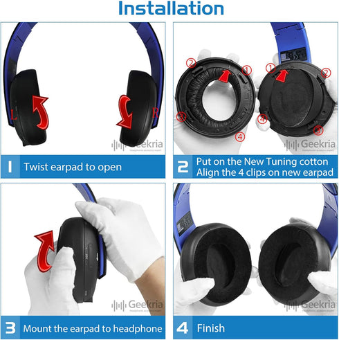Geekria Sport Cooling Gel Replacement Ear Pads for Sony PlayStation Gold Wireless Stereo CECHYA-0083 Headphones Ear Cushions, Headset Earpads, Ear...