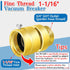 Fine Thread Vacuum Breaker, PK1390 1-1/16" Fine Thread Female No Lead Brass Self-Draining Vacuum Breaker, Hose Bib Vacuum Breaker, Providing you w...