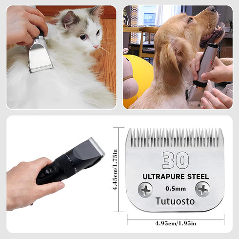30# Clipper Blades Pet Grooming Clipper Replacement Blades Detachable Blade Compatible with andis/wahl/Oster Dog Clippers...